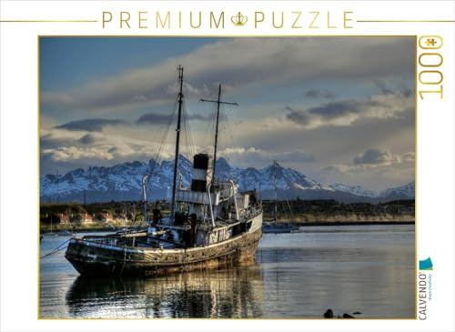 CALVENDO Puzzle Schiffswrack der Saint Christopher im Hafen von Ushuaia | 1000 Teile Lege-Größe 64 x 48 cm Foto-Puzzle für glückliche Stunden