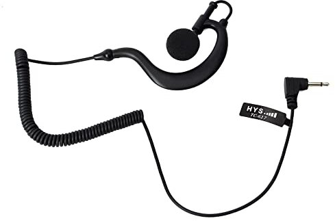 HYS 2,5 mm Empfänger/Hören nur Kopfhörer, TC-617 G-Form, weich, flexibel, Ohrbügel, Headset für Zwei-Wege-Radios, Transceiver und Radio-Lautsprecher-Mikrofonbuchsen