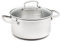 GreenChef Profile Plus Healthy Ceramic Non-Stick Stainless Steel 20cm/3.1 Litre Casserole Dish with Tempered Glass Lid, PFAS Free, Induction, Heavy-Duty, Oven safe up to 200˚C, Silver