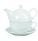 Visiodirect Théière Duo en Porcelaine Blanche 45cl