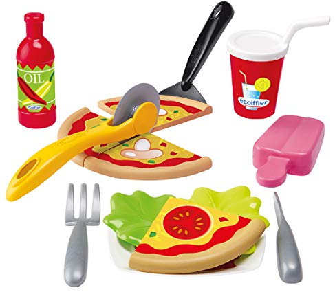Ecoiffier Toys - 2589-100% Chef Pizza Set - Imitation Food for Children - 14 Pieces - From 18 Months - Made in France