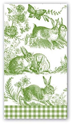 Servietten 11 x 20 cm 20er Pack - Bunny Toile - von MICHEL DESIGN WORKS