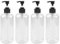 4 pcs Pet Bouteille de Savon Distributeurs de Savon et de Lotion Gel Douche Shampooing Bouteille 500ml Transparent Ménage Recyclable Savon à Main Conteneurs