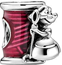 PANDORA Disney Cinderella Suzy Maus Nadel & Faden Charm Sterling-Silber 12 x 11,2 x 8,3 mm (T/H/B)