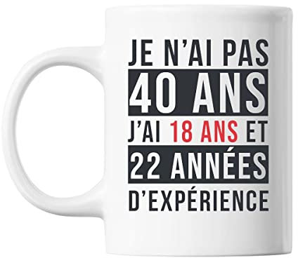 Mug 40 Ans Expérience Blanc