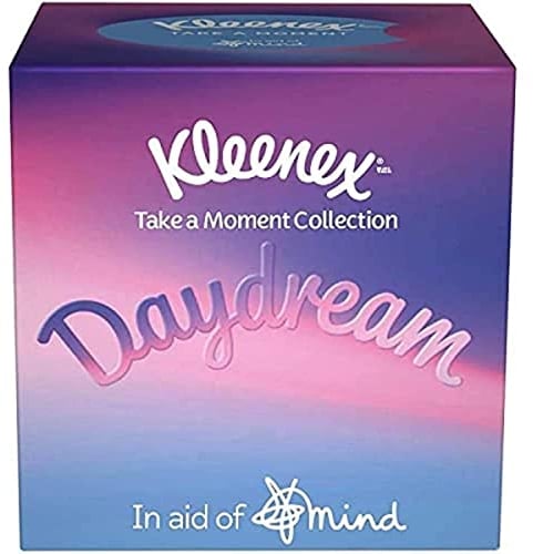Kleenex® Take a Moment Collection Tissues - 1 Cube Tissue Box - in Aid of Mind, Packaging May Vary