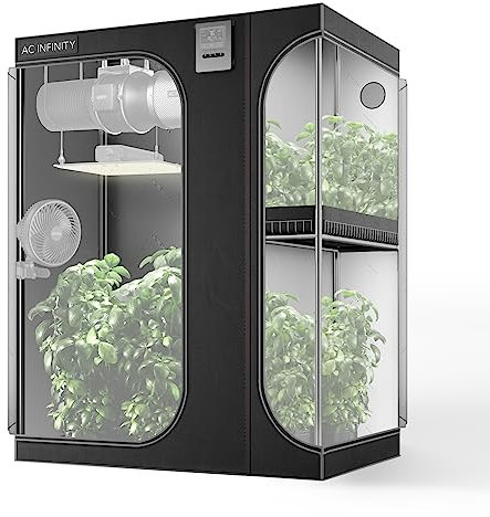 AC Infinity CLOUDLAB 864D 2-in-1 Advance Grow Zelt, 150x120x200cm, dickste Stangen, höchste Dichte 2000D Diamant-Mylar-Leinwand, für Hydrokulturen im Innenbereich