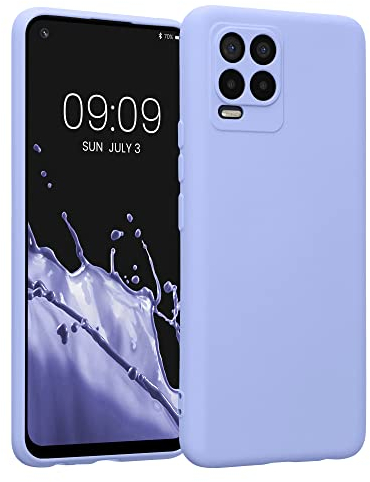kwmobile Carcasa Compatible con Realme 8/8 Pro Funda - Bordes elevados anticaídas - Case de TPU y Silicona con Interior de Microfibra - Lavanda Pastel