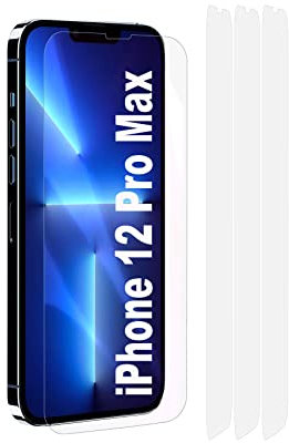 Fonetek® 3x Clear Plastic PET LCD Screen Protector Cover Guards for Apple iPhone 12 Pro Max
