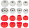 Replacement Silicone Earbud Tips - 8 Pairs (Red+Gray) Compatible with Beats by Dr Dre Powerbeats 1 2 3 Wireless Stereo Earphones