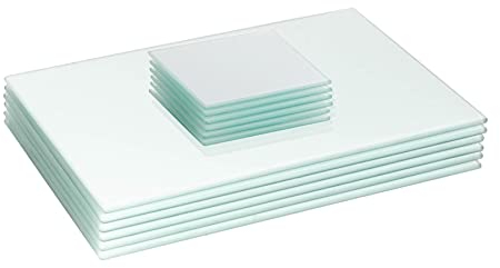 Harbour Housewares 12pc Blanco 30cm x 20cm Vidrio Juego de Manteles Individuales y Posavasos - Navidad Cocina Comedor