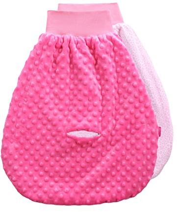 Be Mammy Baby Pucksack Strampelsack Schlafsack Autositz aus Baumwolle mit breitem Bund BE20-136 (Amaranth/1922_18)