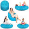 PATCH HOME Sitzsack 2 in 1 Sitzkissen Bodenkissen für Erwachsene & Kinder - Gaming mit Füllung Kissen Sessel BeanBag (Aqua, Ø 155cm)