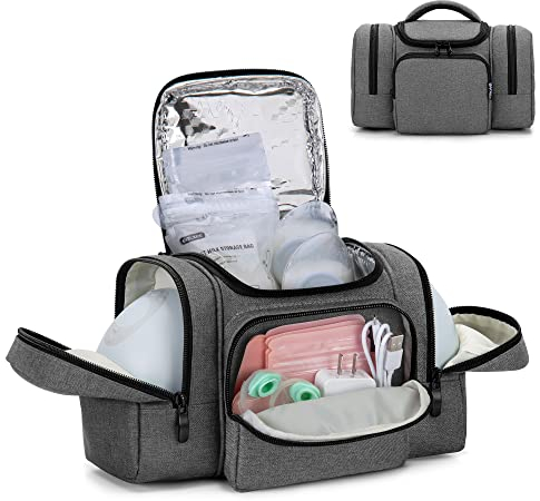 BAFASO Wearable Breast Pump Bag Compatible with Willow and Elvie Breast Pump, Tote for Wearable Breast Pump and Extra Parts, Grey