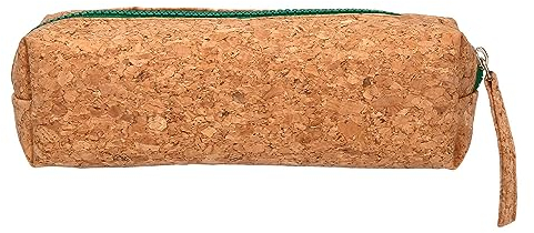 Liderpapel Schultasche aus Kork, rechteckig, mit farbigem Reißverschluss, 185 x 55 x 70 mm