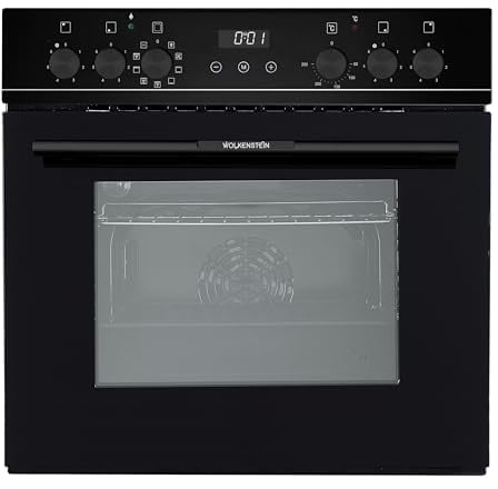 Wolkenstein Einbauherdset WMOC 90 | XL-Garraum 66 Liter | 8 Backofenfunktionen | Energieeffizienzklasse A | 2-Kreis und Bräterzone | Display & Timer | Grill | 8400 W