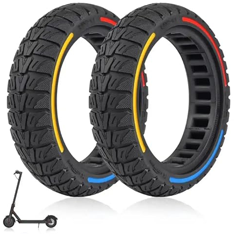 Solide Reifen, 10 Zoll Elektroroller Räder 10x2.5 Scooter Innere Wabenreifen Tubeless Reifen vorne oder hinten Ersatz Vollgummireifen für Xiaomi 4/4 Pro Wheel Elektroroller (10 zoll)
