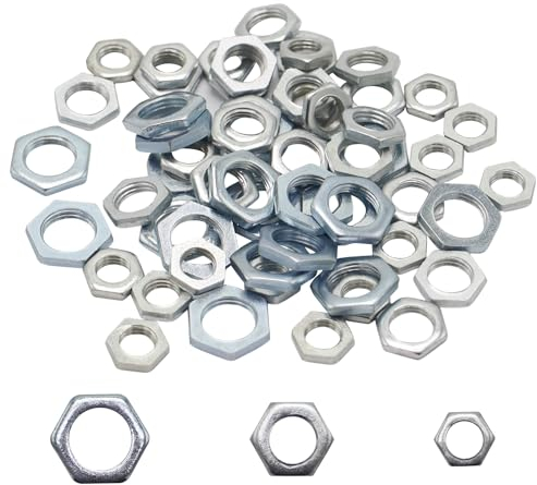 Dado esagonale M8 M10 M12 filettatura fine dado piatto zincato dado filettato per bagno cucina mobili lampade 60 pezzi