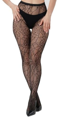 LEEQBCR 1 Pcs Spinnennetz Strümpfe, Strumpfhose Spinnennetz, Halloween Strumpfhose, Schwarz Sexy Fischernetz Strümpfe, Damen Karneval Party Halloween
