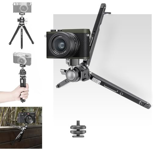 Koolehaoda Mini-Stativ für Kamera, Flexibles Reisestativ, Aluminium, kompaktes Kamerastativ mit 360°-Kugelkopf für Sony/Canon/Nikon SLR DSLR, Taschenständer, Aufnahme von Selfies, Videos, Vlogs