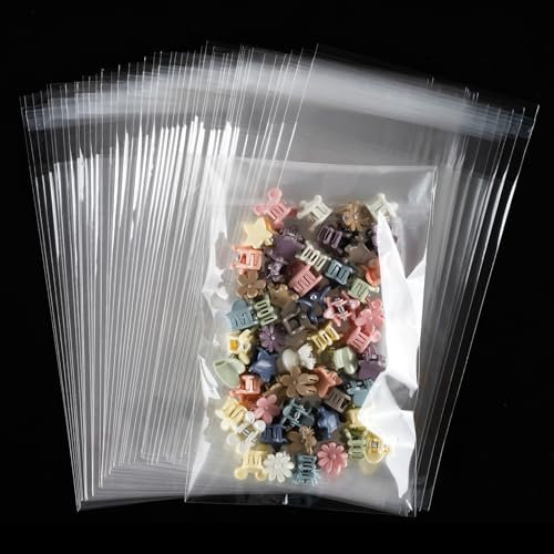 Cellophane Bags, Cydaluya 4x6 inches Clear Cellophane Bags,3 Mils Thickness 100pcs Clear Self-adhesive Bag for Sweets,Fruit,Cookies.(10 * 15.5cm)