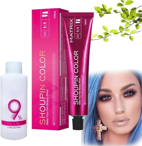 No Bleaching Hair Nourishing Coloring Hair Dye, Natural Coloring for All Hair Types, Fashion Hair Dye Permanent Hair Colour For Men And Women (Blue, 10cm)