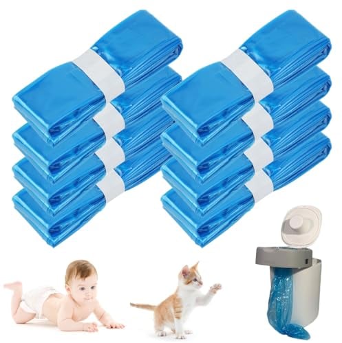 Mecmbj 8 Pack Nappy Bin Refills, Smellproof, 4.5m Refill Nappy Bags, Diaper Bin Pail Disposal Bags, Compatible with Most Diaper Pail