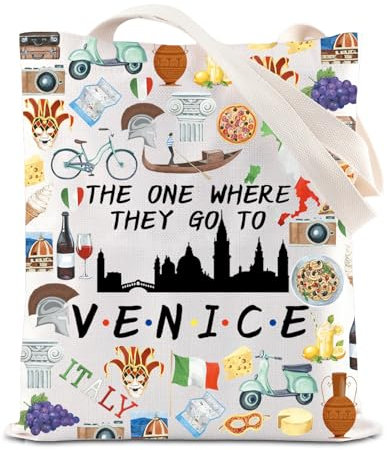 FOTAP Venedig Reise Geschenk Venedig Thema Tote Bag Italien Junggesellinnenabschied Geschenk Venedig Italien Handtasche Venedig Reisetasche Souvenir Geschenk, Venedig, Großbritannien, 14.56INCHES