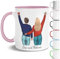 HEY DEAR® Personalisierte Tasse Mädelsabend mit Namen – BFF Geschenke für Beste Freundin – Geschenke für Frauen – Rosa