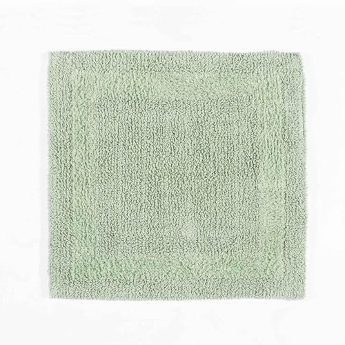 Homescapes Premium Duschvorleger salbeigrün, Duschteppich 50x50 cm mit Wende-Design, Kleiner Badteppich Baumwolle