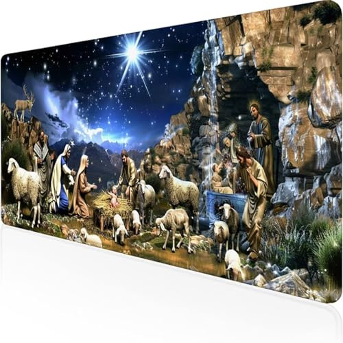 Gaming Mouse Pad in tessuto, Ottimizzato per i Sensori da Gioco, Attrito Moderato, Antiscivolo, Accessori Gaming per Mac e PC 600 x 300 x 3mm cielo stellato blu