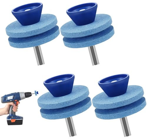 4 Piezas Afilador de Cortacésped, Herramienta de Molienda Herramientas de Jardín, Universal Afiladores de Cuchillas para Cortacésped para Taladro eléctrico Taladro Manual