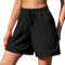 Jezonga Kurze Hose Damen Sport Shorts Sporthose Damen Kurz mit Taschen Elastischer Bund Sommer Jogginghose Fitness Running Gym Kurze Hose Gym Schwarz L