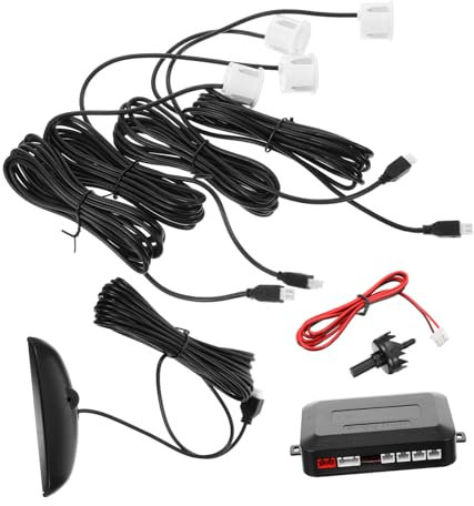 Ciieeo Kit Sensori Di Parcheggio Posteriore Display Led Messaggi e Segnale Acustico Per Paraurti Anteriore e Posteriore Di Assistenza Al Parcheggio Per Auto e Veicoli