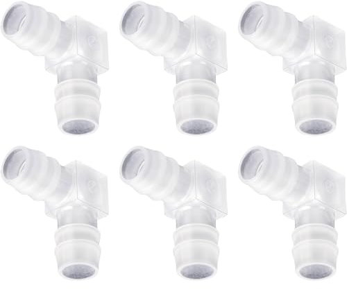 Whltzf 6 Piezas L Forma L 90 Grados Conector Tubería Agua Curvas 12 Mm Manguera Accesorios Tubería Riego Fácil Usar Accesorios Tubería Riego para Tanques