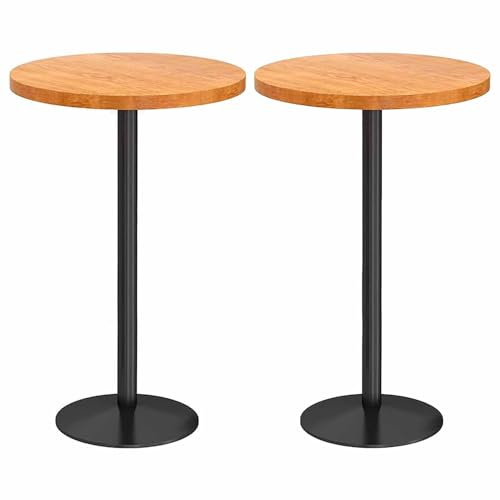 Rustikale industrielle Metall-Bartische mit Holzplatte, Thekenhöhe, Kneipentisch, 55 x 55 x 105 cm, perfekt für Küche, Esszimmer, Outdoor und Bar