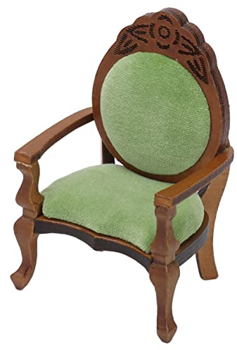 Hztyyier Robustes Puppenhaus-Sofa Im Vintage-Design, Retro-Einzelstuhl-Möbel für Miniaturgarten und Topfpflanzenlandschaft