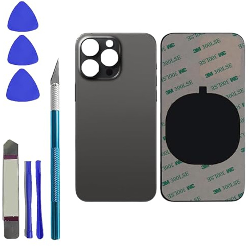 15 Pro Max Rear Back Glass Replacement for iPhone 15 Pro Max,Black Titanium | 15ProMax Rear Back Glass Replacement for iPhone 15 Pro Max with 15 Pro Max Rear Back Glass Replacement Repair Kits