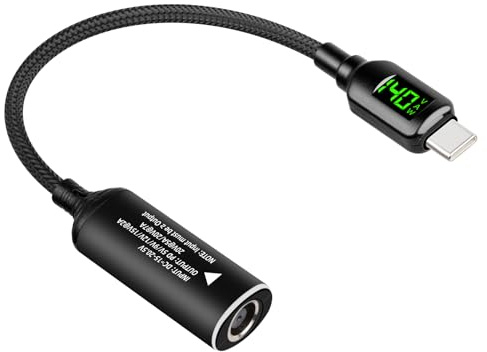 GELRHONR PD 140W DC7450 auf USB C Laptops DC Ladegerät Adapter 20V/5A mit LED-Anzeige,DC 7.4mm x 5.0mm(7.4 x 0.6mm) Buchse auf USB Typ C Stecker PD Ladeadapterkabel für Telefone,Tablets 20cm