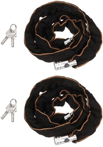 PATIKIL Chain Lock, (19mm x 120cm, 3.9ft) (2 Pcs), Thick Manganese Steel Anti-Theft Bike Chain Lock with 2 Keys, Suit for - Bikes/Trailers/Motorcycles/Garage Security