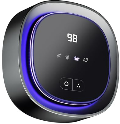 OBEST Ultrasuoni per Topi con 3 Modalità di Lavoro, 360° Repellente per Ratti da Esterno e da Interno con Luce LED, Ricaricabile da 2000 mAh, Senza Fili Dissuasore per Topi, Zanzare, Uccelli