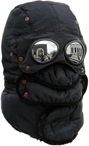Generisch Sturmhaube Winter, Fliegermütze Mit Brille Und Maske, Warm Trapper Mütze Herren Für Motorrad, Fahrrad, Ski