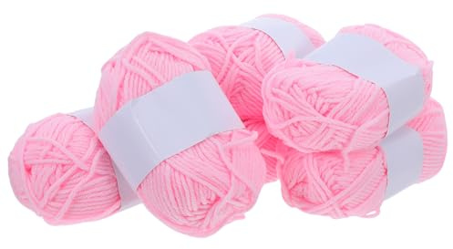 Mipcase Weiches Milchbaumwoll Garn 5 fädig 6 Knäuel Mittleres Strickgarn zum Häkeln für Amigurumi Pullover Schals Decken Hautfreundliches Bastelgarn für Anfänger