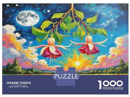 Fuchsia Adult Jigsaws 1000 Piece Dense Mixed Wildflower Meadow Hard Difficult Challenging Brainteasing 52x38cm/1000pcs