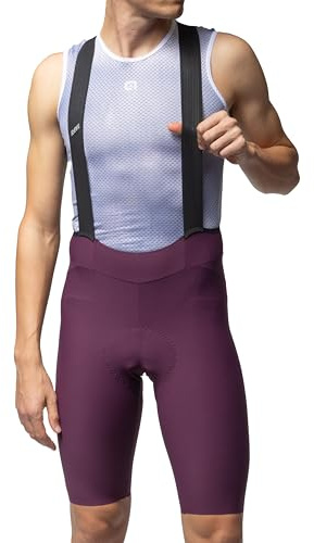 Alé Cycling R.EV1 Go Trägerhose für Herren, Racing-Passform, leichte Kompression, Airfix-Gewebe, roher Geschnittener Beinsaum, Airflow-Mesh-Träger, UPF 50+ Sonnenschutz, Intense10-Sitzpolster