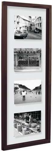 Umbra 316503-656 Floater Multibilderrahmen für 4 Fotos 10 x 15 cm vertikal walnuss