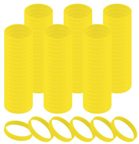 GOGO 120 Braccialetti in Gomma per Adulti, Braccialetti in Silicone, Accessori per Feste, Braccialetto Elastico Multicolore - Giallo