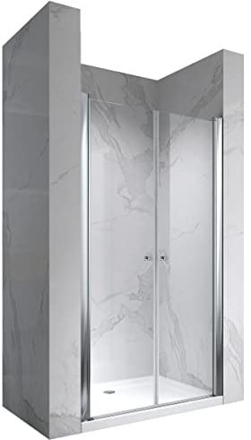 i-flair 110cm - Verstellbereich von 108-112cm, Höhe: 195 cm, Duschabtrennung, Duschtür aus 6mm Sicherheitsglas mit Nanobeschichtung