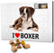 printplanet Hunde-Adventskalender mit Leckerlis - Motiv I Love Boxer - Weihnachtskalender für Hunde - 2025