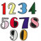 HUIXUN Mixed Color Number Iron on Patches for Clothing Applique Embroidery Badge Parches Kids Fabric Sticker Party Decoration 10PCS